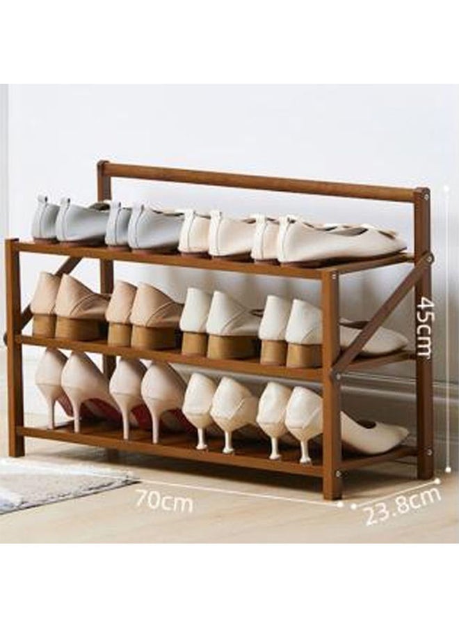 لينجوي رفّ خشبي مُكون من 3 طبقات لتخزين الأحذية بني - Image 2