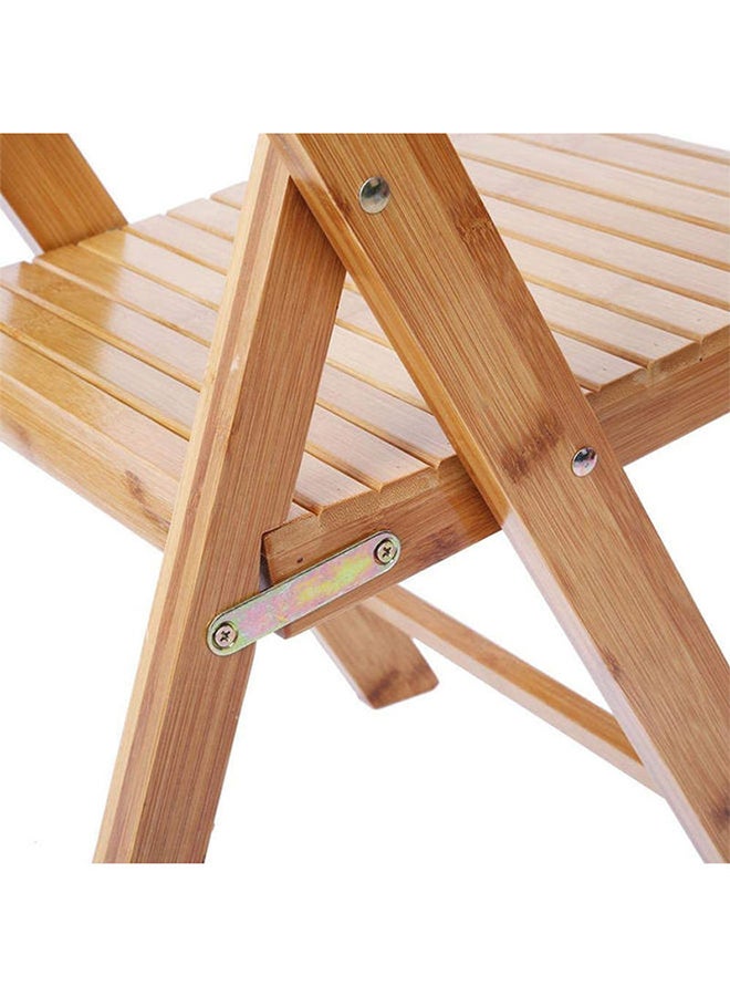 LINGWEI Bamboo Wooden Folding Chair Beige  - Image 3