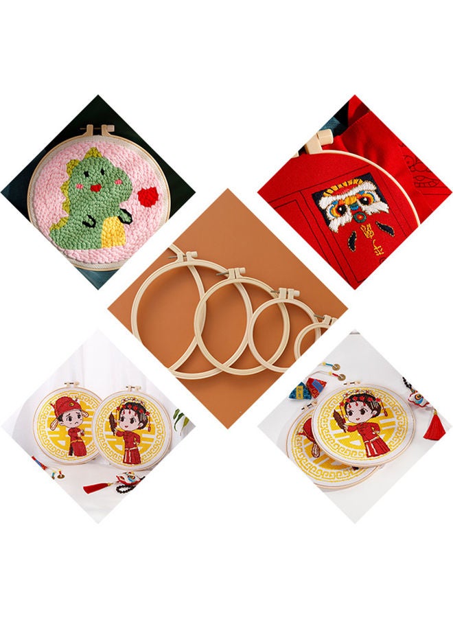 5-PIece Embroidery Floss Hoops Set Beige  - Image 5
