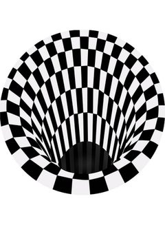 Fashion 3D Printed Round Carpet White/Black 40.00 x 1.60x30.00cm