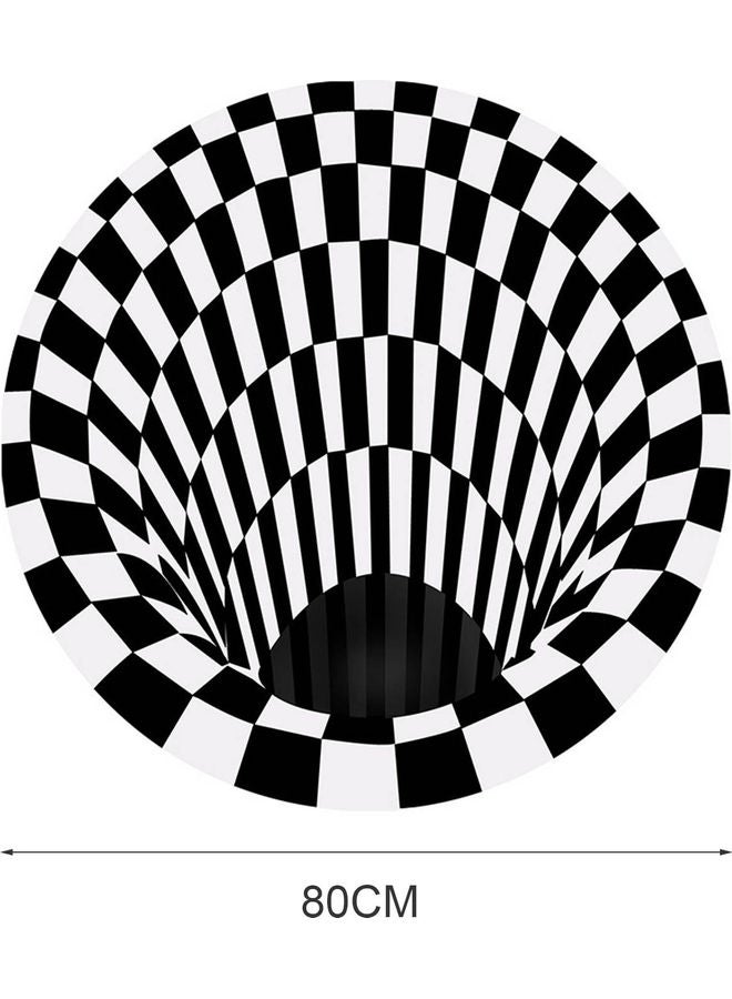 Generic - Fashion 3D Printed Round Carpet White/Black 40.00 x 1.60x30.00cm - Image 1