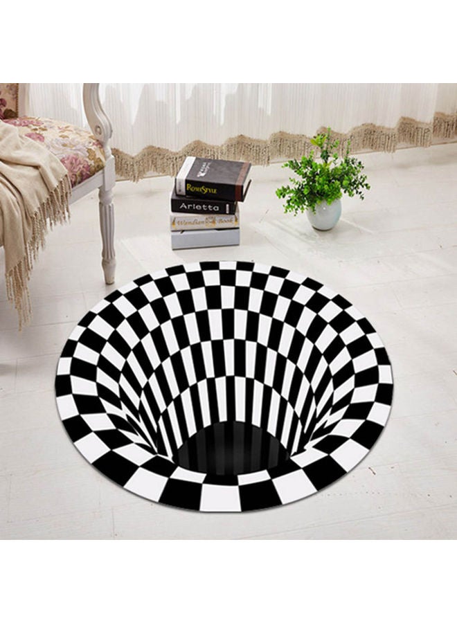 Generic - Fashion 3D Printed Round Carpet White/Black 40.00 x 1.60x30.00cm - Image 1