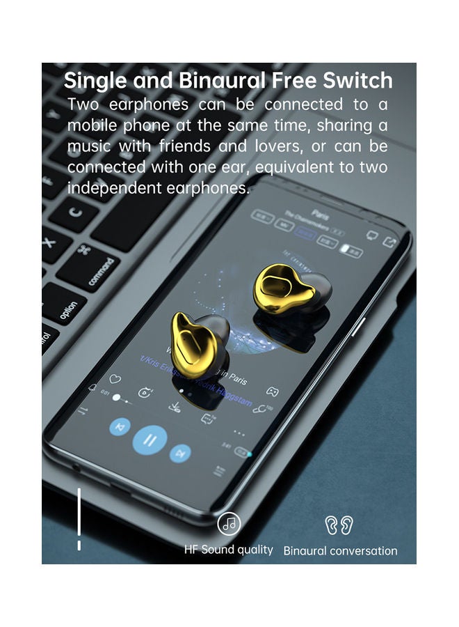 Generic - TWS BT 5.1 Earbuds Gold/Black - Image 1