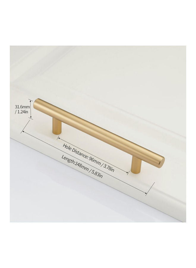 Brushed Brass Cabinet Handle Gold 96mm - Image 3