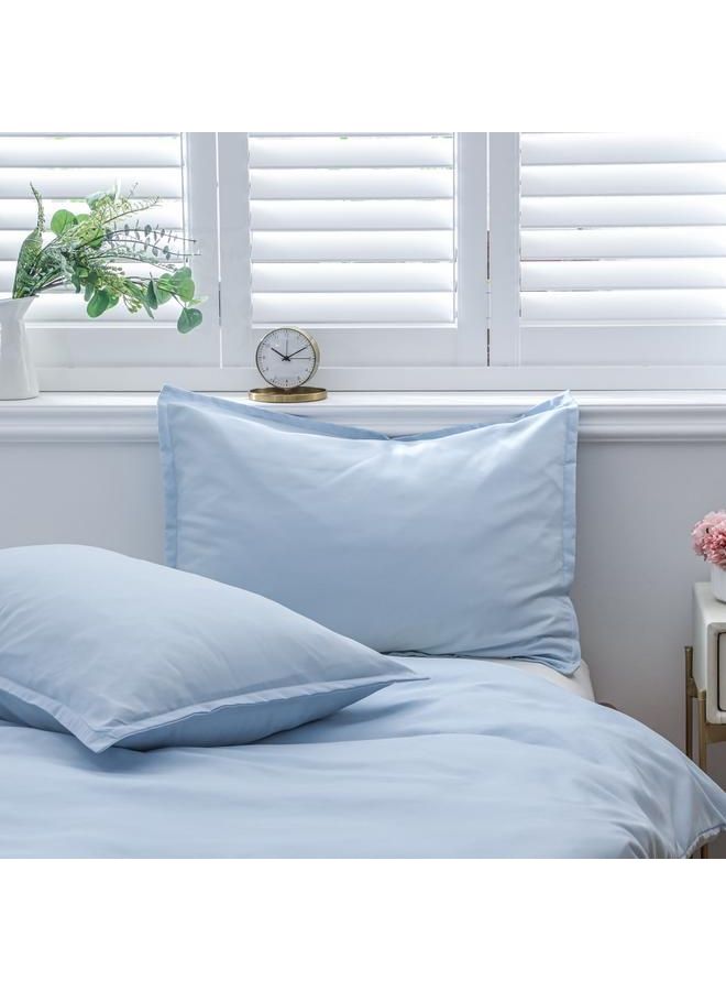 3-Piece Breathable Quilt Cover And Pillowcase Set microfiber Blue 31x7x25cm  - Image 2