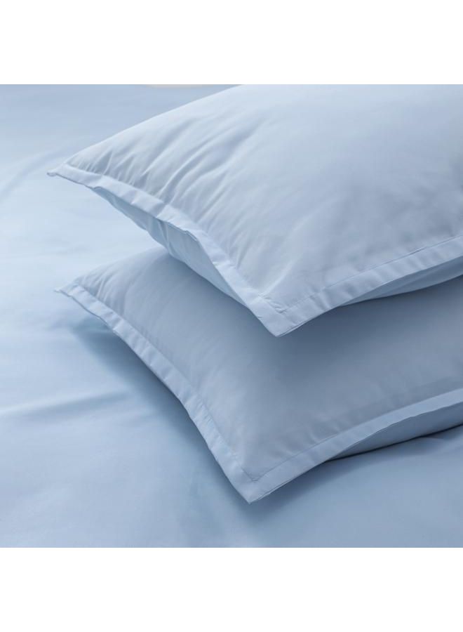 3-Piece Breathable Quilt Cover And Pillowcase Set microfiber Blue 31x7x25cm  - Image 4
