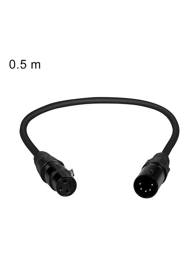 3 Pin Female To 5 Pin Male XLR Cable For Microphone Stage Light Black - Image 2