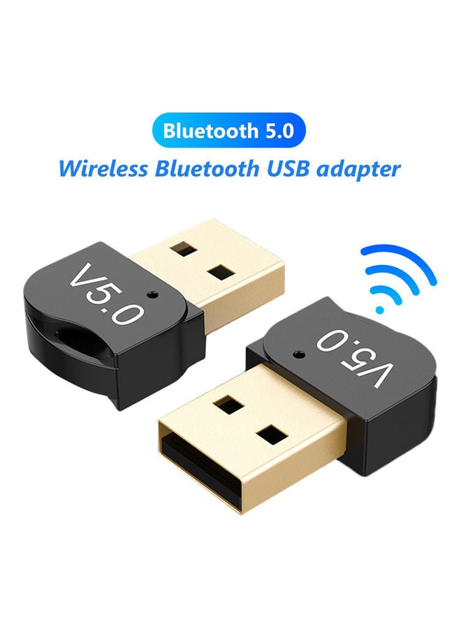 Mini USB Wireless Bluetooth 5.0 Dongle Audio Adapter Black - Image 1