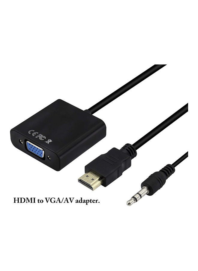 1080P HDMI To VGA Audio Adapter Cable Black - Image 2