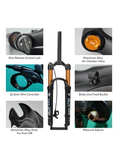 WAKE Mountain Bike Wire-controlled Straight-pipe Dual-air Front Fork  - Image 4