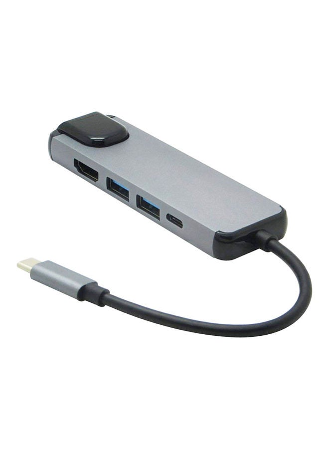 5 In 1 Type C To 4K HDMI USB Charging Hub Adapter Multicolour - Image 3