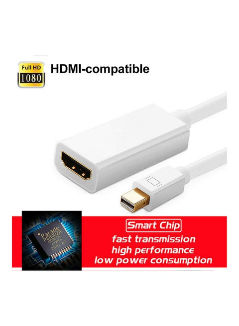 Thunder-Bolt Mini DisplayPort DP To HDMI Cable Adapter White