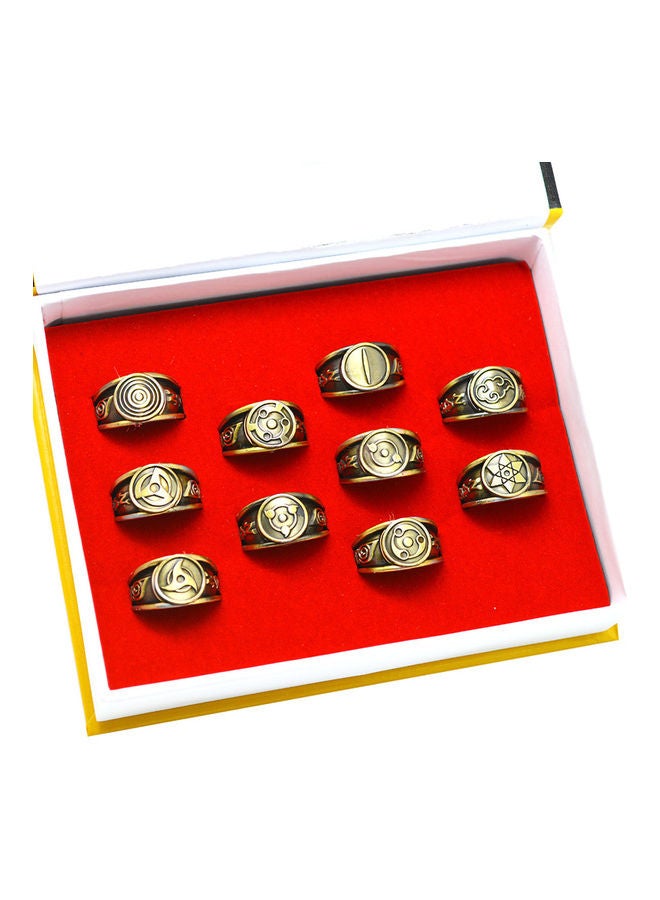 MissTiara 10-Piece Naruto Akatsuki Members Sharingan Rings Set  - Image 1
