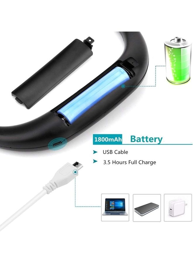 مروحة صغيرة محمولة قابلة للشحن بمنفذ USB HINL00698 أسود/ أحمر - Image 5