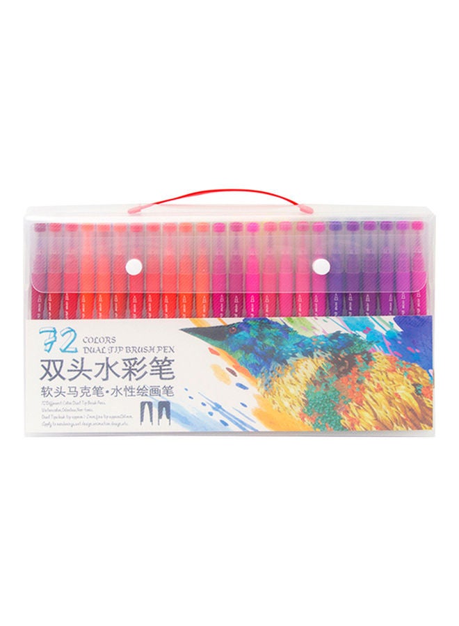 Generic 72-Piece Dual Tip Brush Pens Multicolour  - Image 1