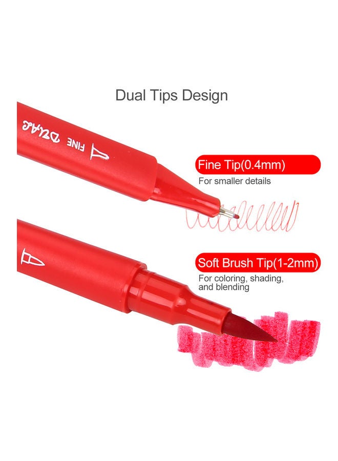 Generic 72-Piece Dual Tip Brush Pens Multicolour  - Image 2