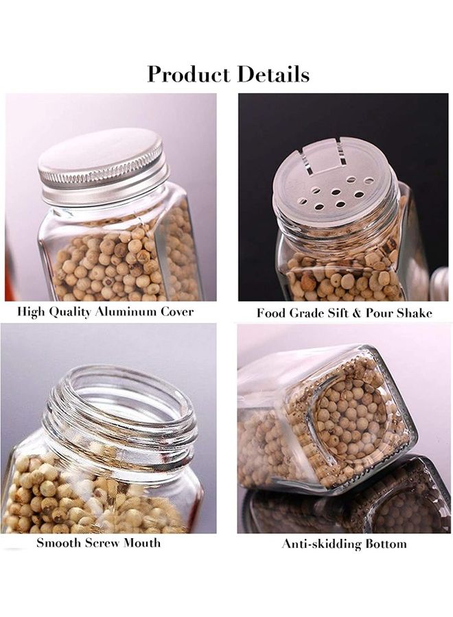 XiuWoo 24-Piece Glass Spice Jar Set Multicolour - Image 4