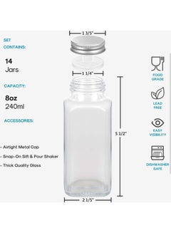 XiuWoo 14-Piece Spice Jar And Accessory Set Multicolour 240ml  - Image 2