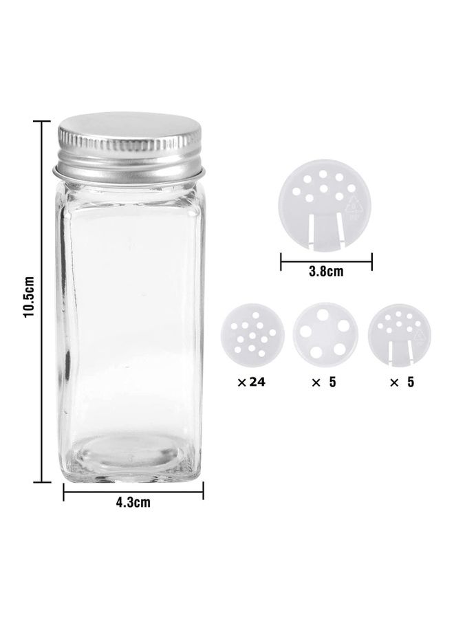 XiuWoo 24-Piece Glass Spice Jar Set Multicolour 10.5x4.3cm  - Image 3
