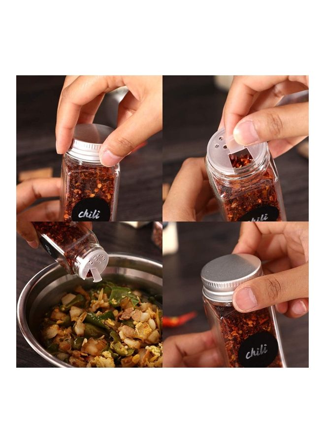 XiuWoo 24-Piece Glass Spice Jar Set Multicolour 10.5x4.3cm  - Image 4