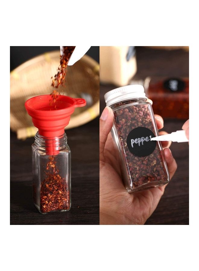 XiuWoo 24-Piece Glass Spice Jar Set Multicolour 10.5x4.3cm  - Image 5