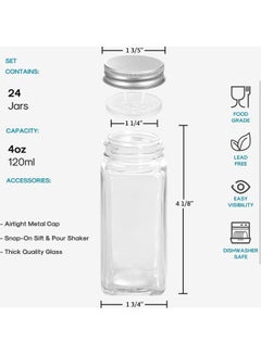 XiuWoo 24-Piece Spice Jar And Accessory Set Multicolour 120ml  - Image 4