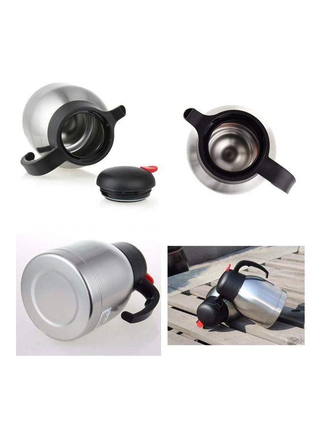 XiuWoo Thermal Coffee Jug With Lid Silver/Black - Image 5