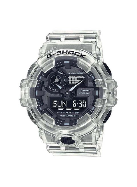 Round Shape Resin Band Analog & Digital Wrist Watch 57 mm - White - GA-700SKE-7ADR
