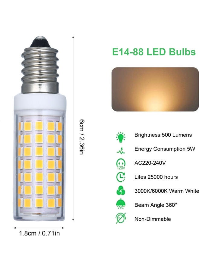 ماركة غير محددة مجموعة مصابيح LED E14 مكونة من 5 قطع أبيض دافئ  - Image 1