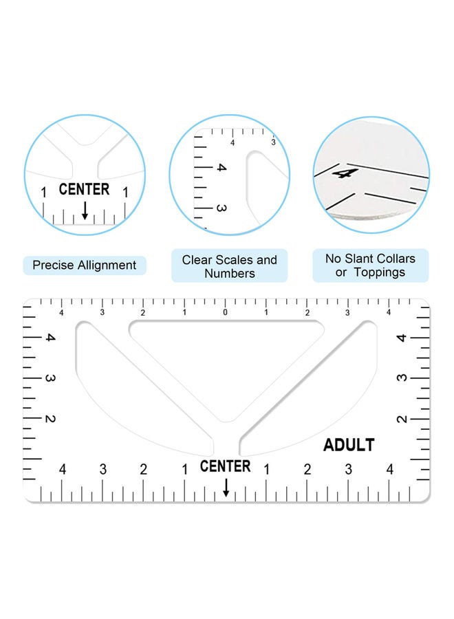 4-Piece T-Shirt Alignment Ruler Set White - Image 3