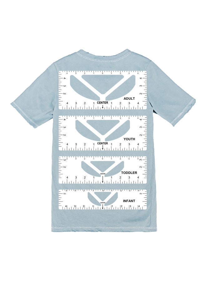 4-Piece T-Shirt Alignment Ruler Set White - Image 4