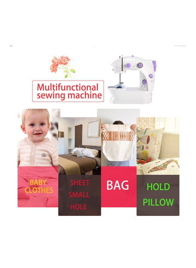 Portable Mini Sewing Machine White/Purple - Image 4