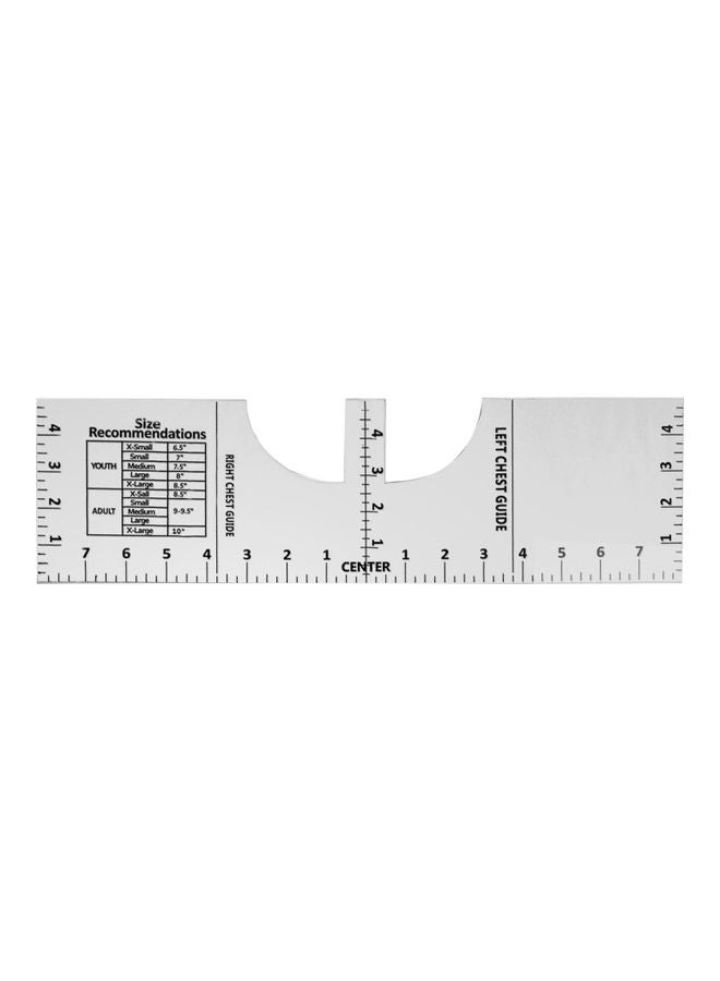 T-Shirt Alignment Ruler White - Image 1