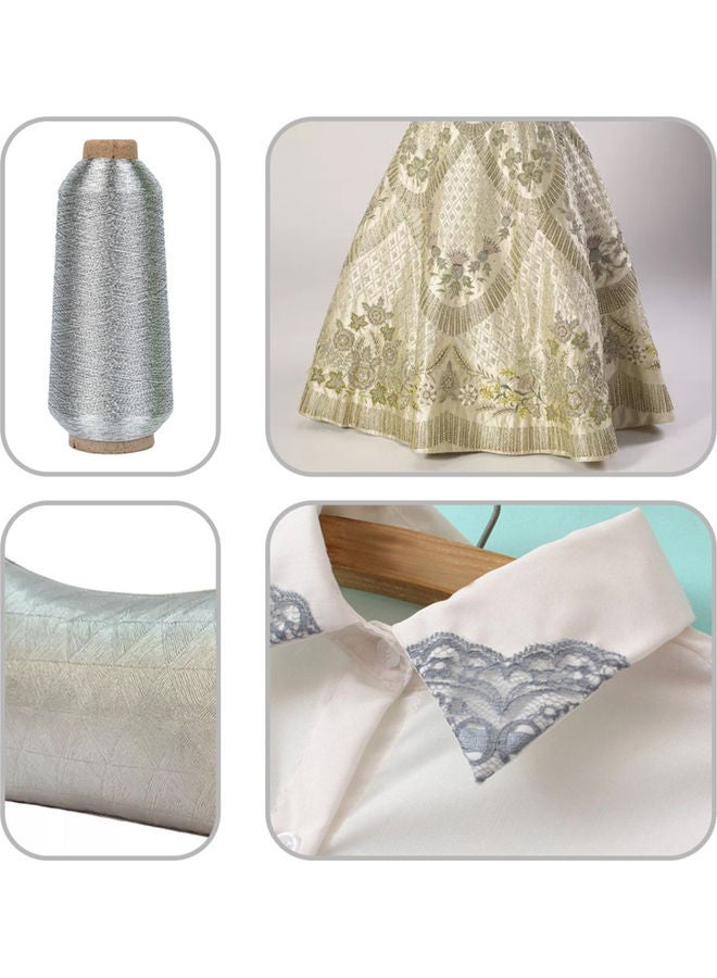 Metallic Embroidery Floss-Cross Stitch Thread Silver - Image 5