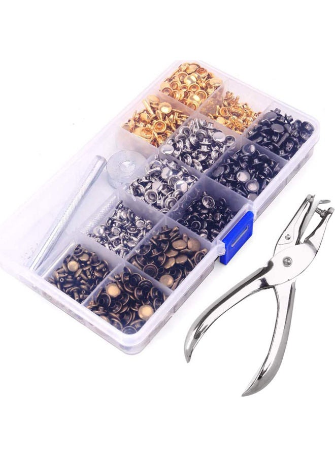 480 Sets Of Leather Double Cap Rivet Multicolour - Image 3