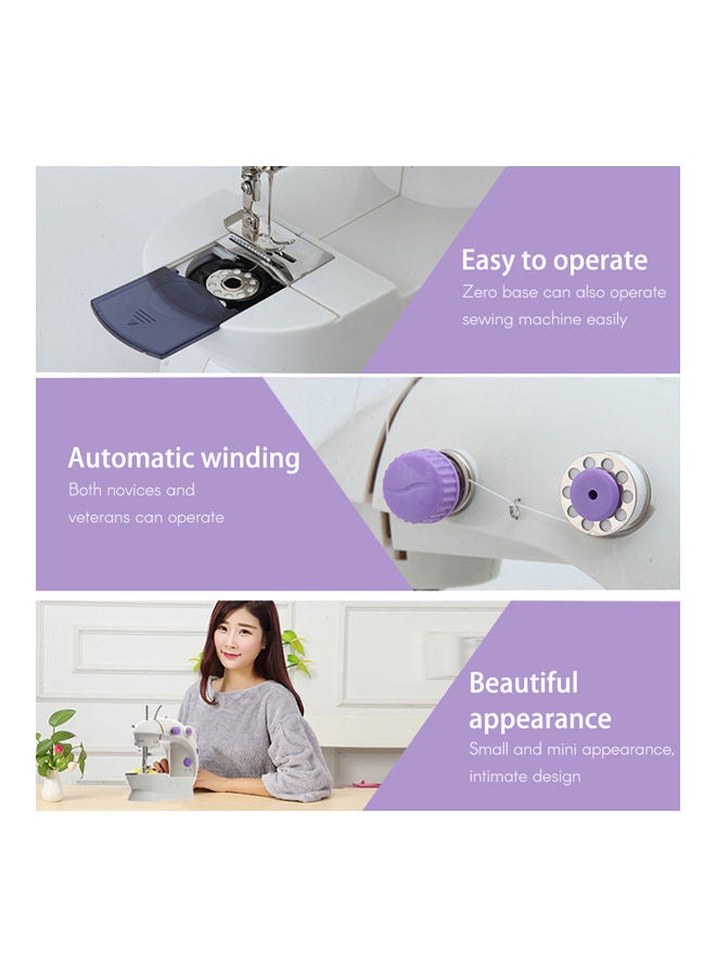 Portable Mini Sewing Machine White/Purple - Image 4