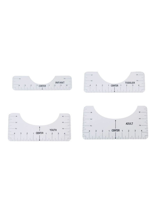 4-Piece T-Shirt Alignment Ruler White - Image 2