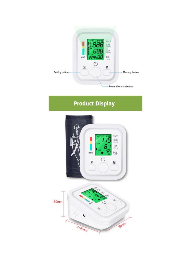Toshionics Electronic LCD Display Blood pressure Monitor With Backlight - Image 4
