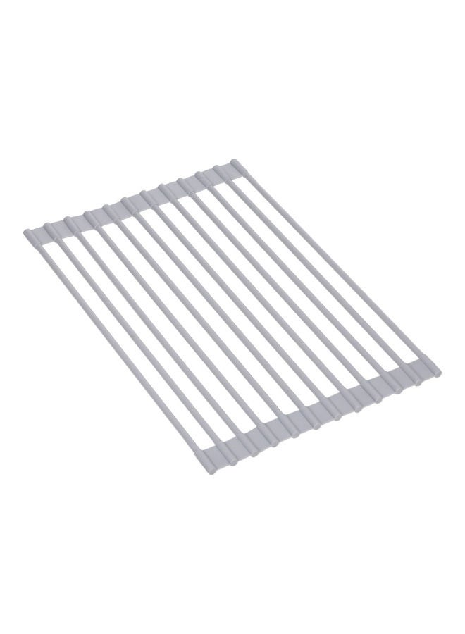 Generic - Roll-Up Multipurpose  Dish Drying Rack Silver - Image 1