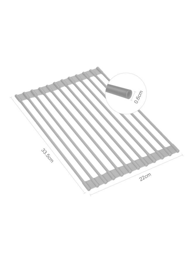 Generic - Roll-Up Multipurpose  Dish Drying Rack Silver - Image 1
