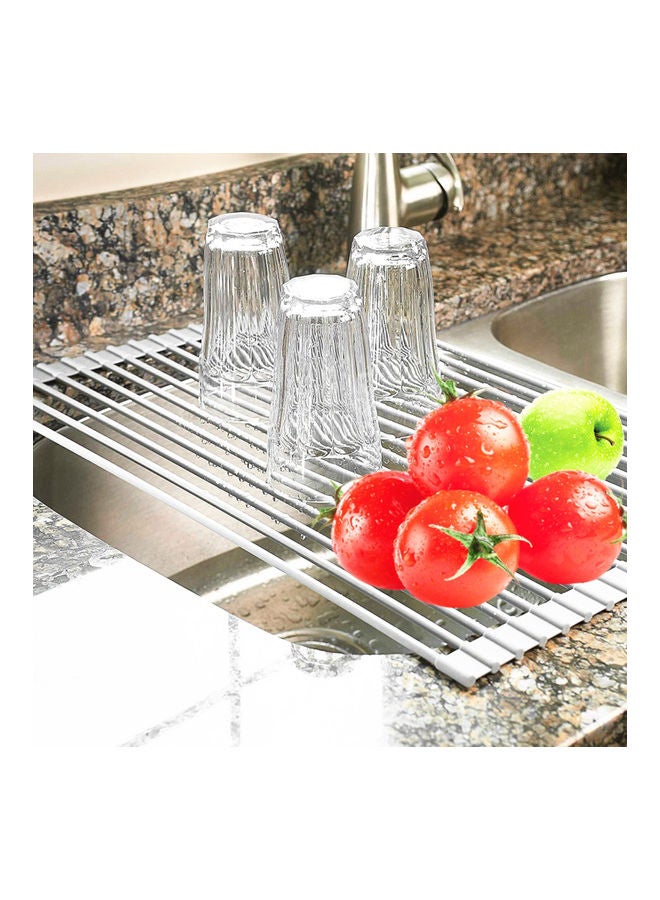 Generic - Roll-Up Multipurpose  Dish Drying Rack Silver - Image 1
