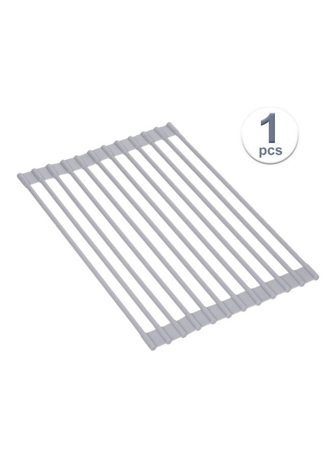 Generic - Roll-Up Multipurpose  Dish Drying Rack Silver - Image 1