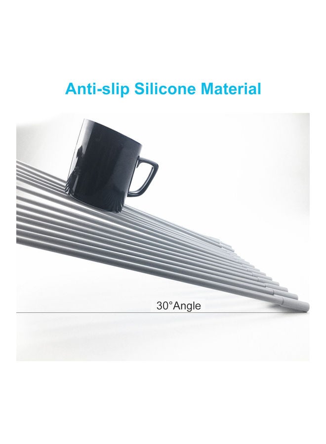 Generic - Roll-Up Multipurpose  Dish Drying Rack Silver - Image 1