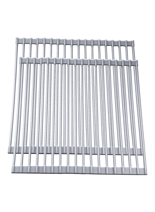 Generic - 2-Piece Multipurpose Drying Rack Silver - Image 1