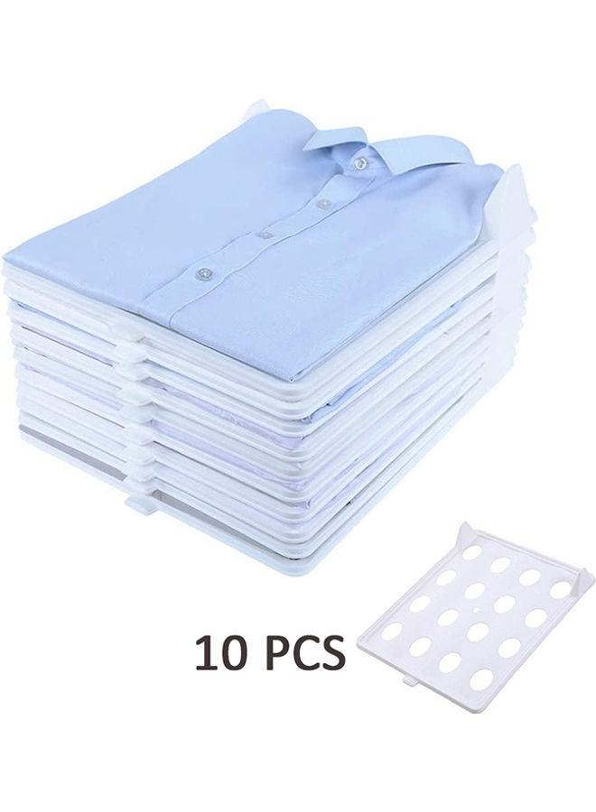 10-Piece Shirt Folder And Organizer For Closet White  - Image 1