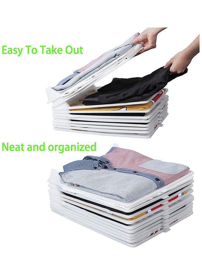 10-Piece Shirt Folder And Organizer For Closet White  - Image 3