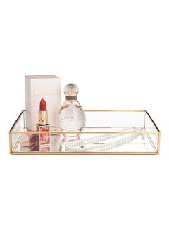 East Lady Metal Glass Serving Tray Gold/Clear 25 x 18 x 4.5cm  - Image 3