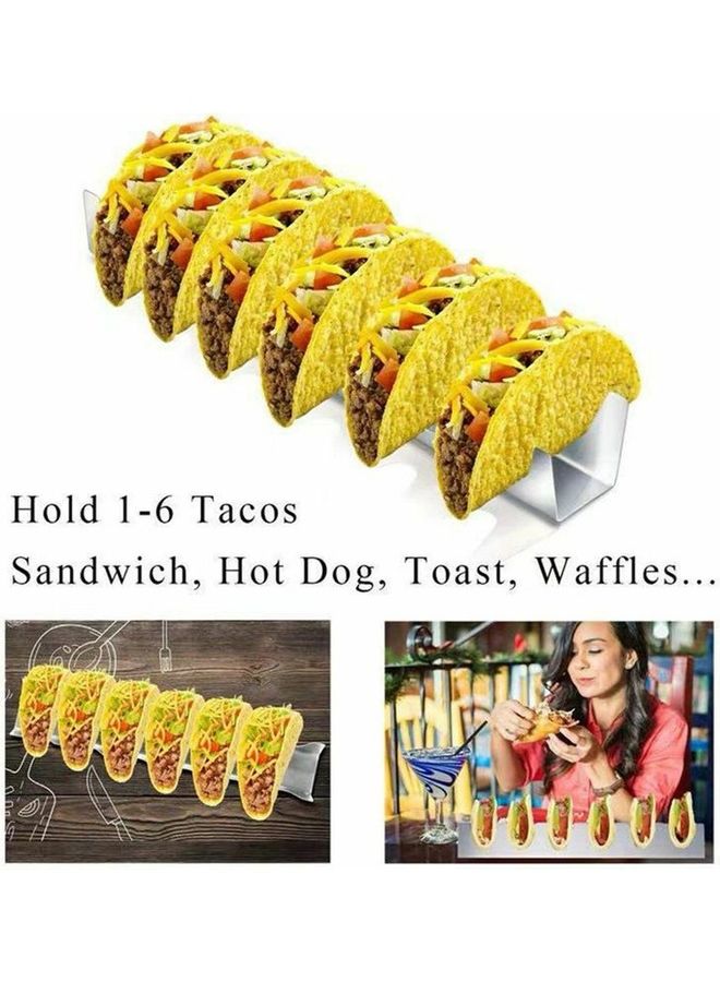 Generic Taco Holder Oven Grill Tray silver 34x6.6x4.8cm  - Image 5