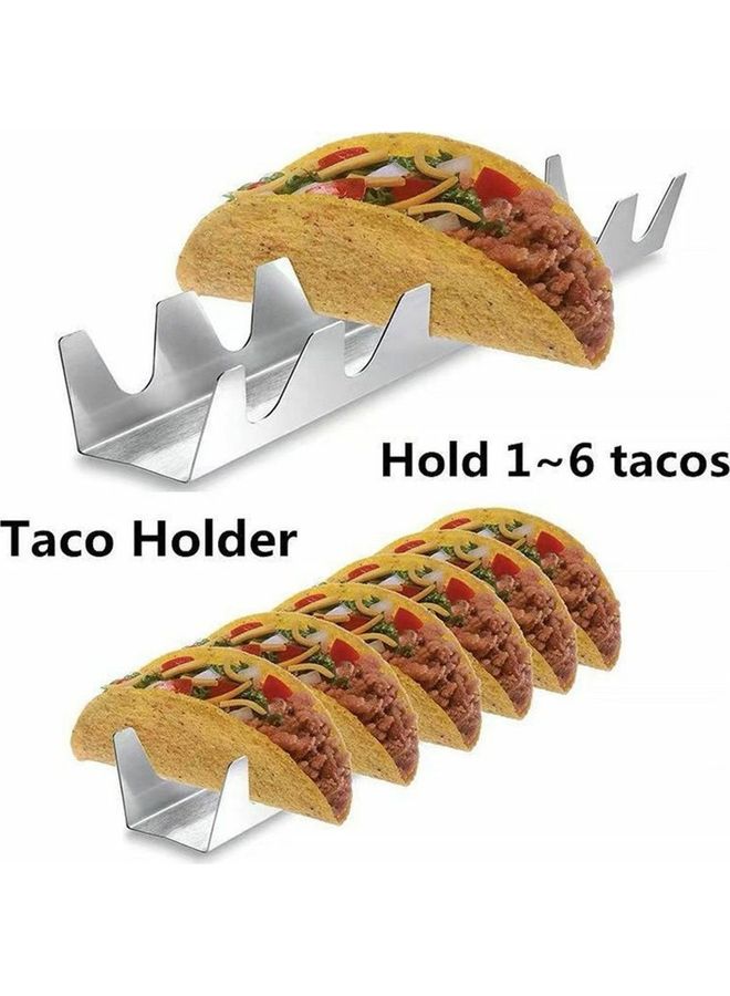 Generic Taco Holder Oven Grill Tray silver 34x6.6x4.8cm  - Image 1