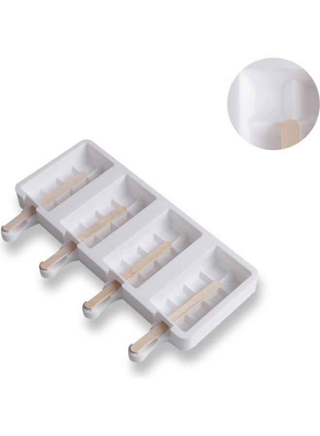 4 Cavity Ice Cream Mold white 25.8 x 14.5 x 7cm - Image 3
